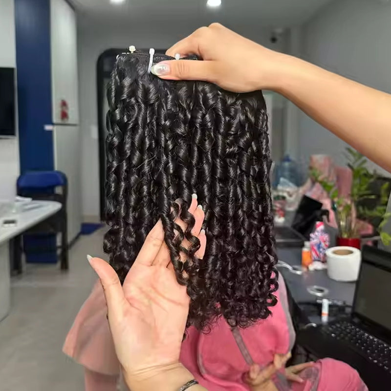 Allove 12A Burmese Pixie Curly Raw Human Hair 1/3/4 Bundles Pixie Curls Human Hair Extensions - AlloveHair