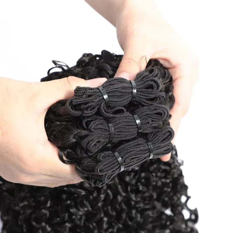 Allove 12A Burmese Pixie Curly Raw Human Hair 1/3/4 Bundles Pixie Curls Human Hair Extensions - AlloveHair
