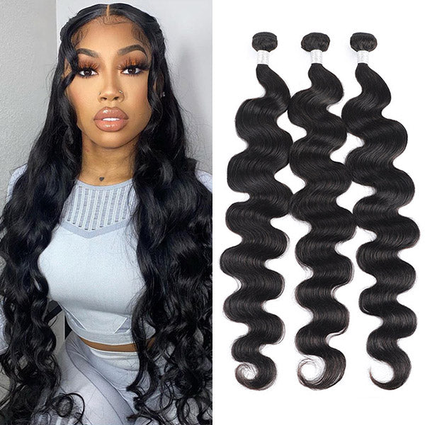 Allove Hair Indian Body Wave Virgin Human Hair 3 Bundles