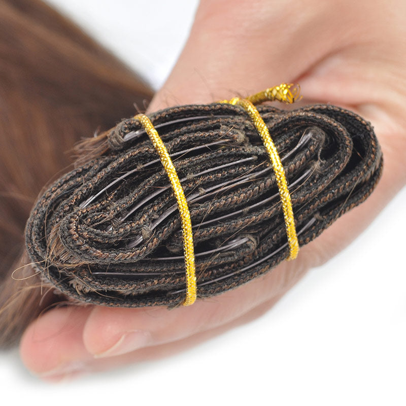Allove Straight Hair Clip In Human Hair Extensions 18-22 Inches 7 Pieces/Set 4# Color : ALLOVEHAIR