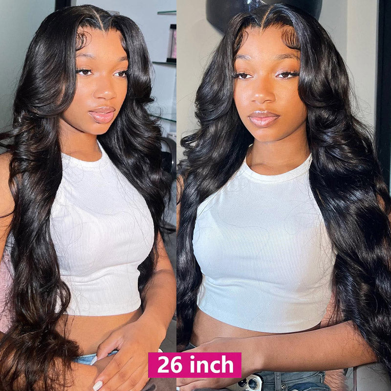 Brazilian Body Wave 3 Bundles with 2x6 HD Lace Deep Part Closure Virgin Human Hair - AlloveHair
