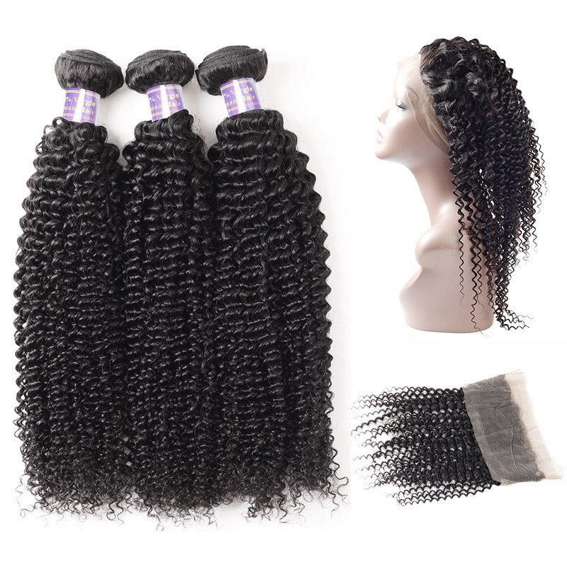 Transform your look with Allove Hair's Curly 360 Lace Frontal with Hair Bundles, featuring luxurious Peruvian hair that embodies beauty and versatility. This exceptional set includes a 360 lace frontal, providing a natural hairline and allowing for effortless styling options, whether you want to wear it up or down.