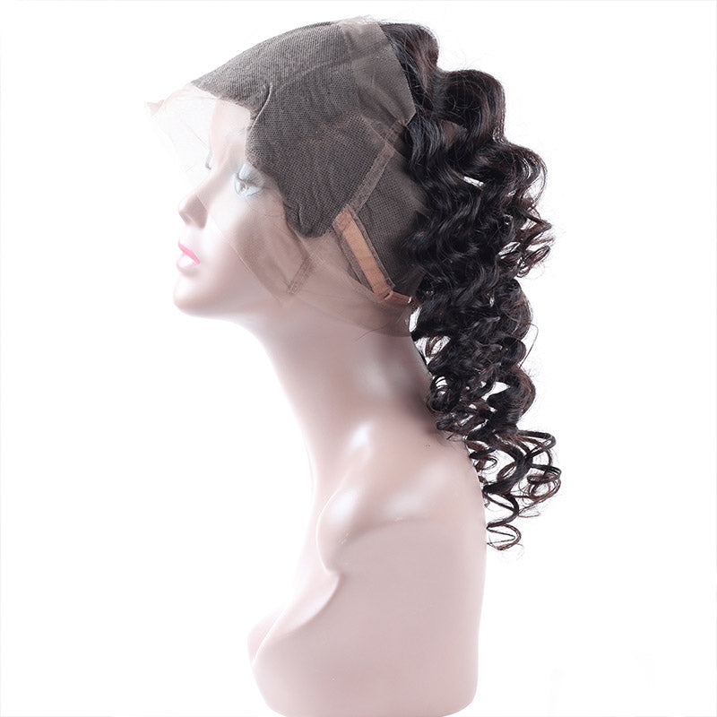Unleash your inner goddess with Allove Hair's full coverage lace frontal in luxurious loose wave hair. Made from 100% human hair, our 360 lace frontal closure provides a seamless and natural look with maximum coverage.