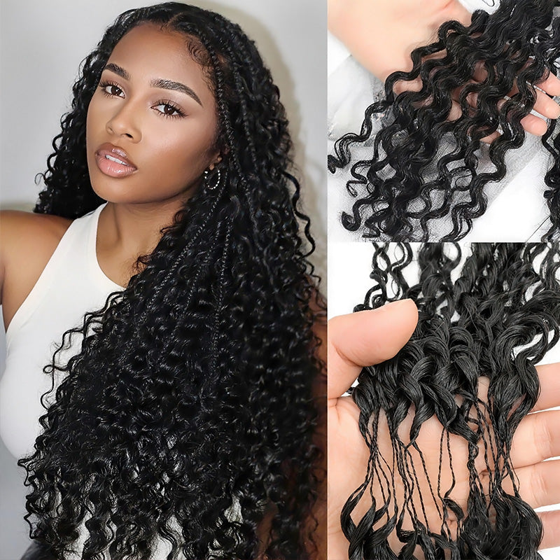 Fluffy Water Wave Feather Hair For Boho Braids Lightweight Pre Separated Crochet Feather Hair Extensions