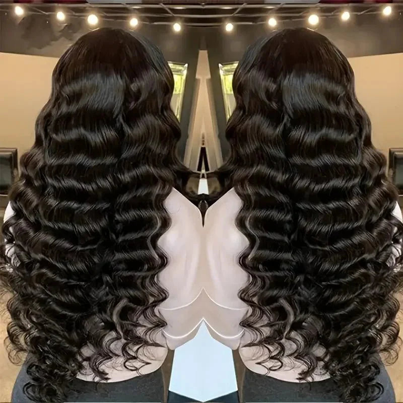 Overnight Shipping [30"= $239 After Discount] 13x6 Lace Front Loose Deep Wig Pre Cut & Pre Plucked & Bleached Knots Ready To Wear Human Hair Wig 180% Density - AlloveHair