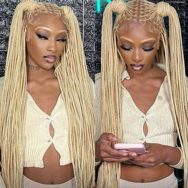 Allove #613 Blonde Silky Straight Bulk Hair for Braiding 100% Human Hair No Weft Bundles Bleachable & Stylable