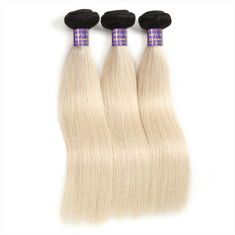 New Arrival 1B/613 Ombre Hair Weaves Straight Virgin Remy Hair 3 Bundles : ALLOVEHAIR
