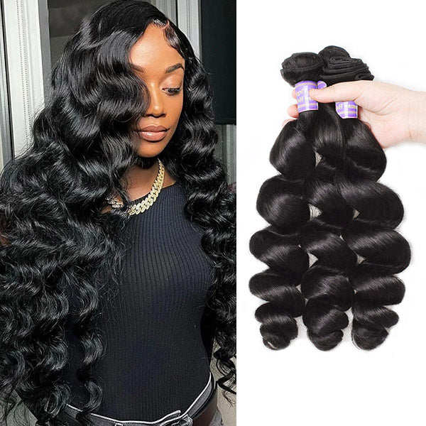 Transform your style with Allove Hair's Virgin Loose Wave Hair, available in convenient 3 bundles. Our high-quality Peruvian hair offers a soft, luxurious texture and natural bounce, perfect for creating stunning sew-in styles.