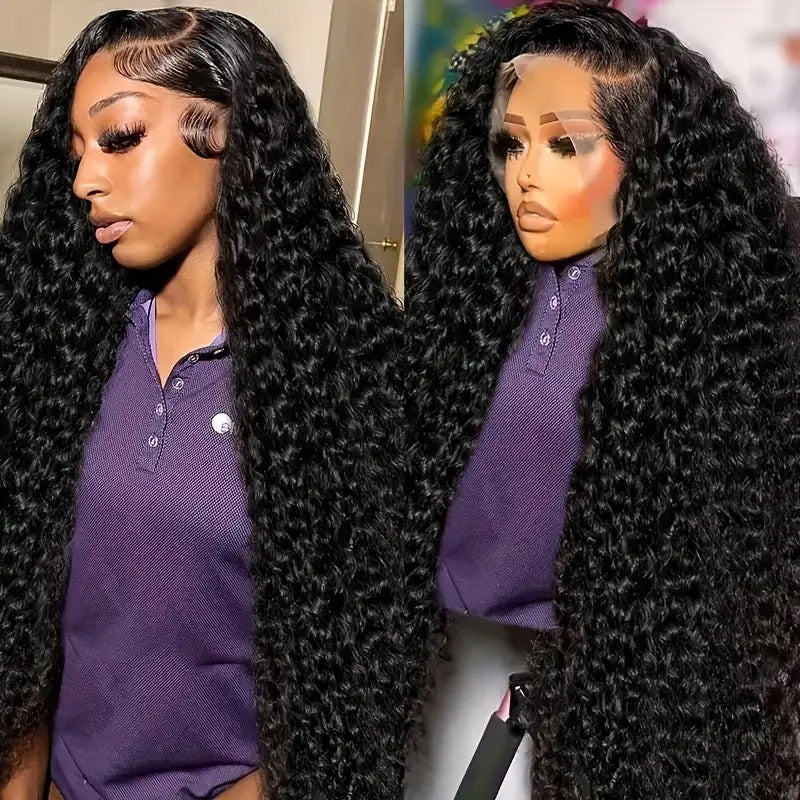 [30'' = $165.99 - No Code Needed] 13x6 Lace Front Wigs Glueless Human Hair Wigs Deep Wave Wig For Black Women - AlloveHair