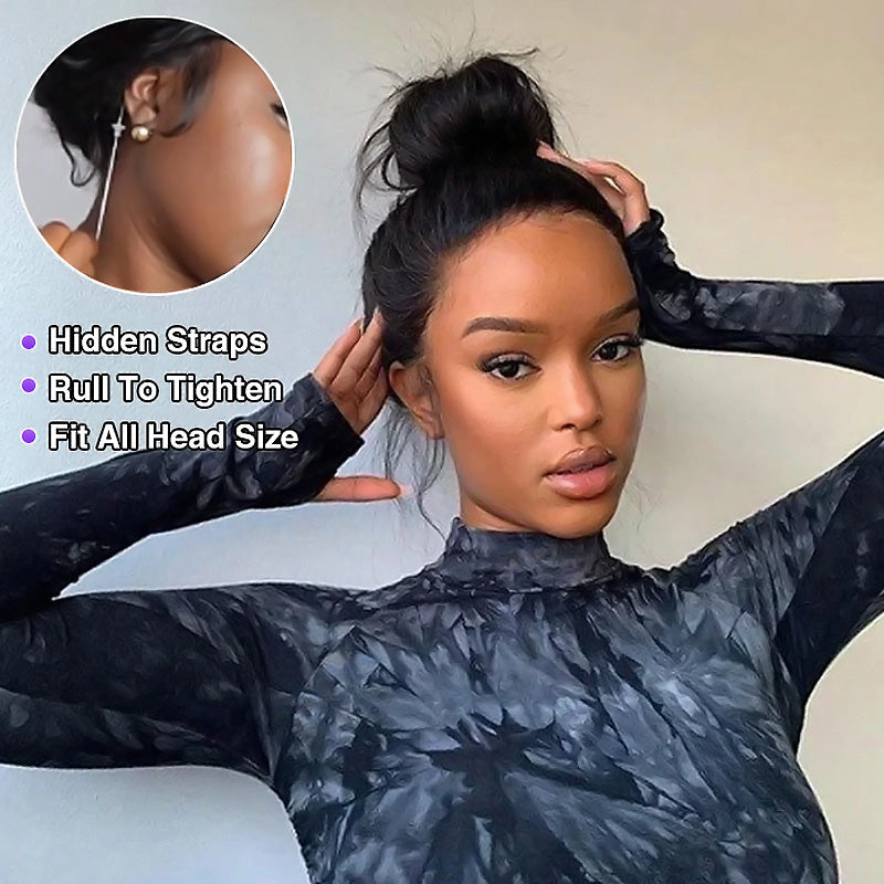 Invisi-String Straight 360 HD Lace Wig Human Hair Snug Fit Glueless Wig - AlloveHair