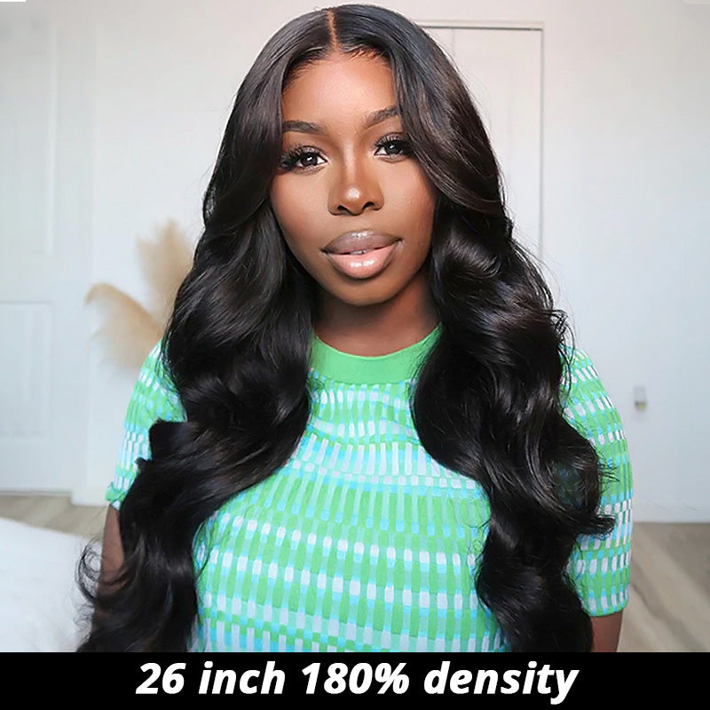 200% Density Body Wave 5x5 HD Lace Wig | Brazilian Human Hair | Bleached Knots | No Glue Needed - AlloveHair