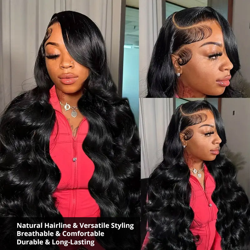 [30'' = $165.99 - No Code Needed] 13x6 Body Wave HD Lace Front Virgin Human Hair Wig 180% Density - AlloveHair