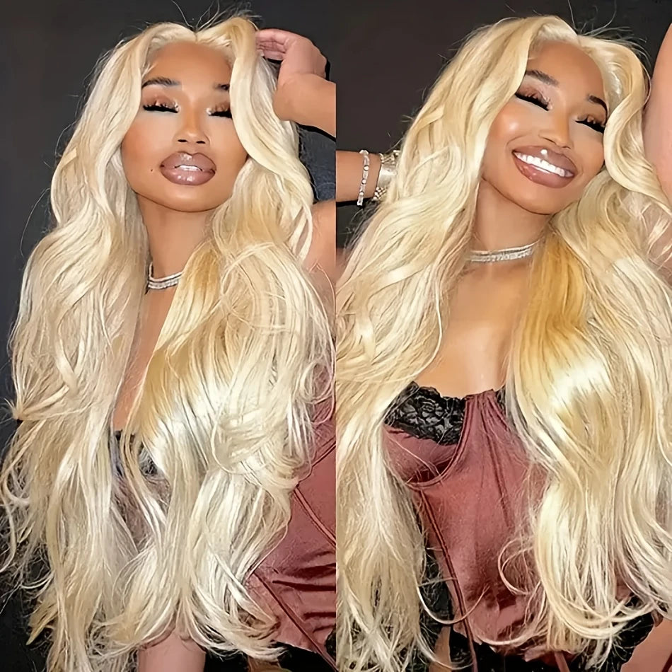 [ Lowest Price - No Code Needed] #613 Blonde 13x4/13x6 Full Lace Front Straight Hair / Body Wave Human Hair Wigs - AlloveHair