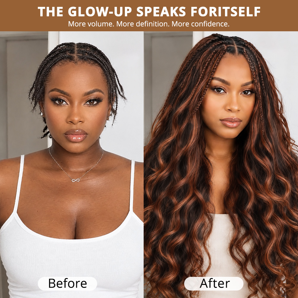 P4/30 Highlight Brown Body Wave Crochet Human Hair for Miracle Knots Pre-Separated Feather Crochet 100% Human Hair Extensions