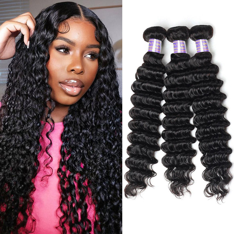 Allove Hair Deep Wave 3 Bundles Virgin Human Hair - AlloveHair