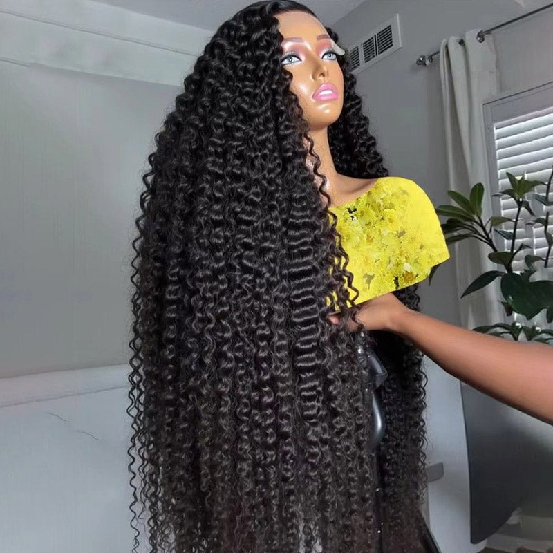 【THIN LACE】13x6 Full Lace Frontal Wig Skin Melt HD Lace Wig Deep Wave Pre Plucked & Bleached Glueless Wig - AlloveHair