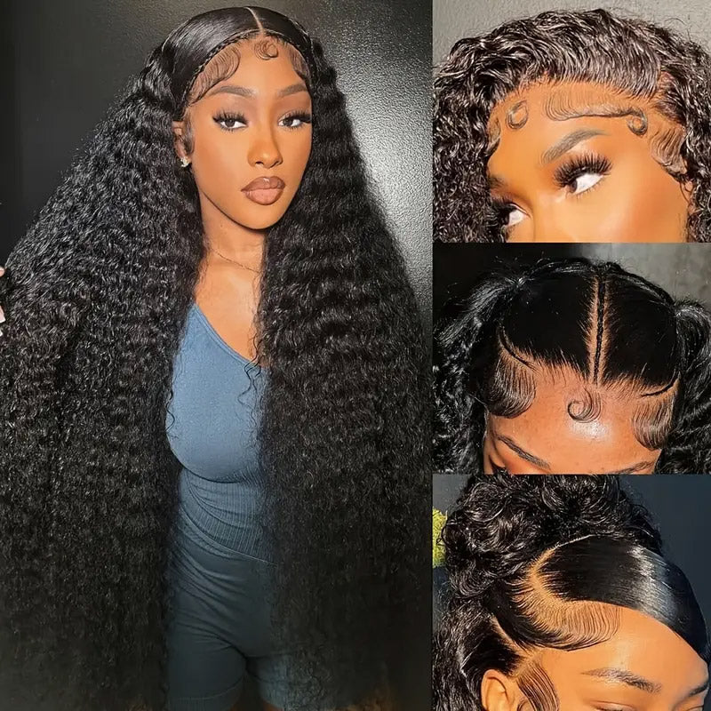 [30'' = $165.99 - No Code Needed] 13x6 Lace Front Wigs Glueless Human Hair Wigs Deep Wave Wig For Black Women - AlloveHair