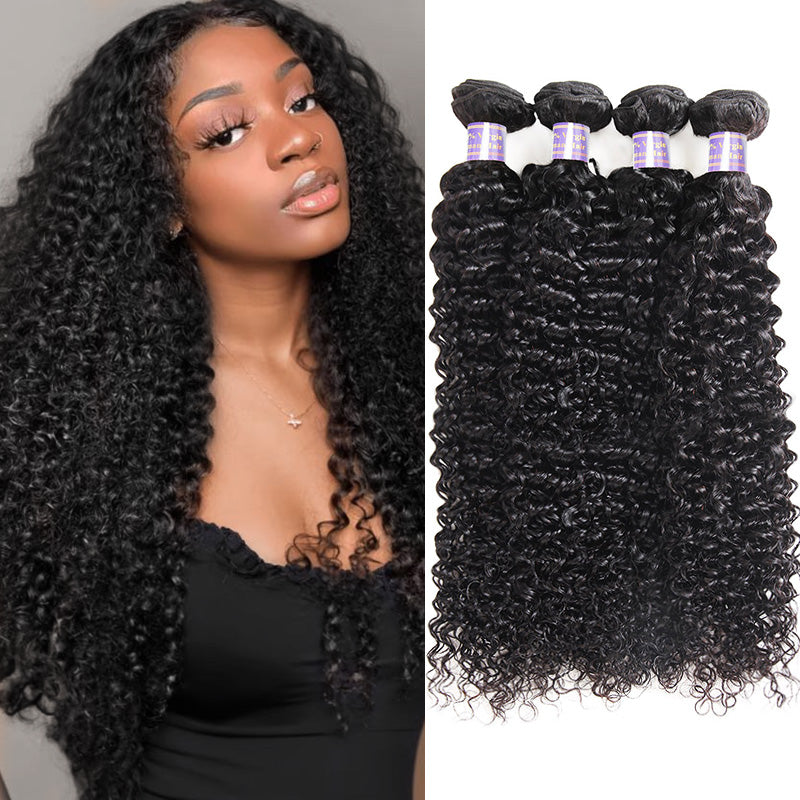 Allove Hair Peruvian Kinky Curly 4 Bundles Virgin Human Hair - AlloveHair