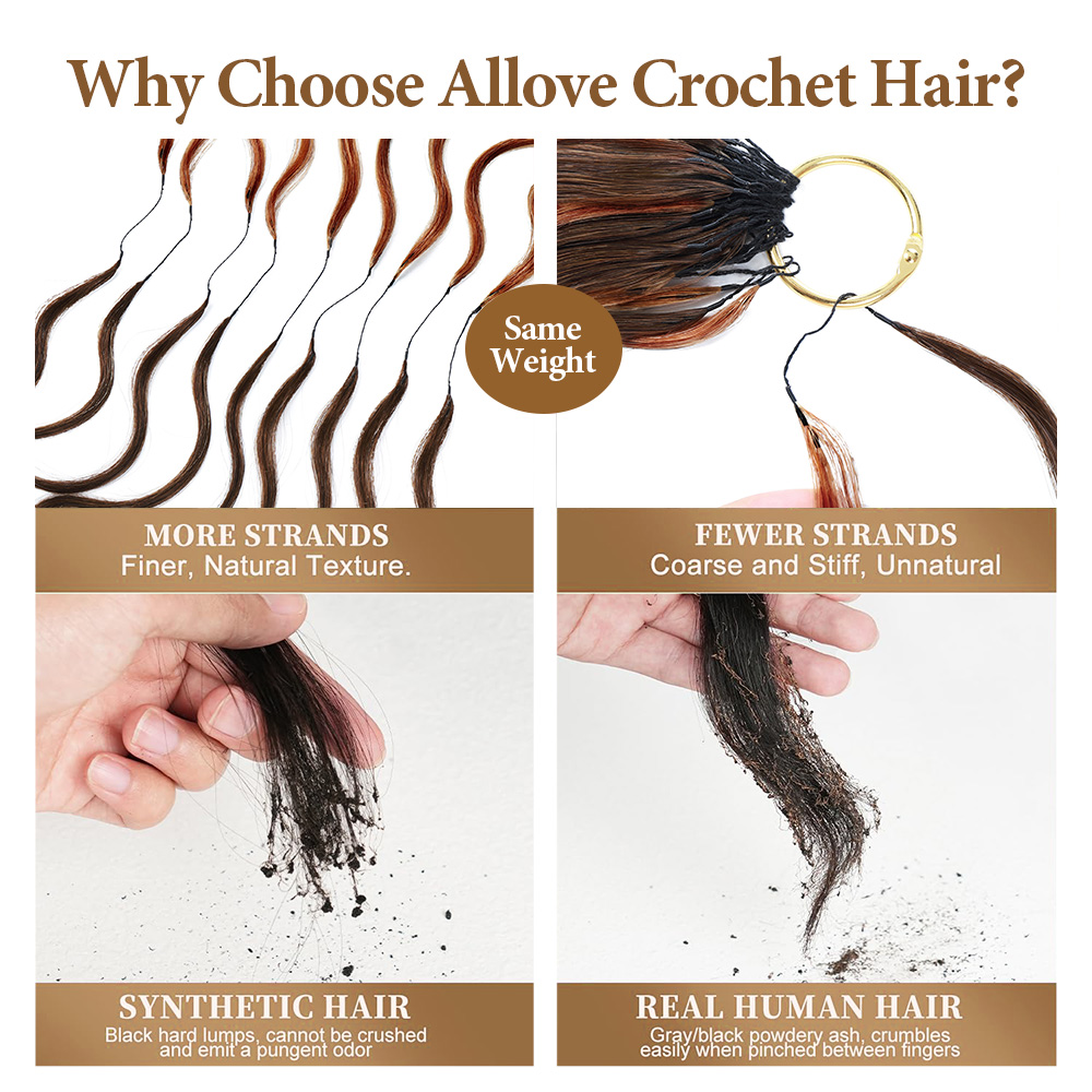 P4/30 Highlight Brown Body Wave Crochet Human Hair for Miracle Knots Pre-Separated Feather Crochet 100% Human Hair Extensions
