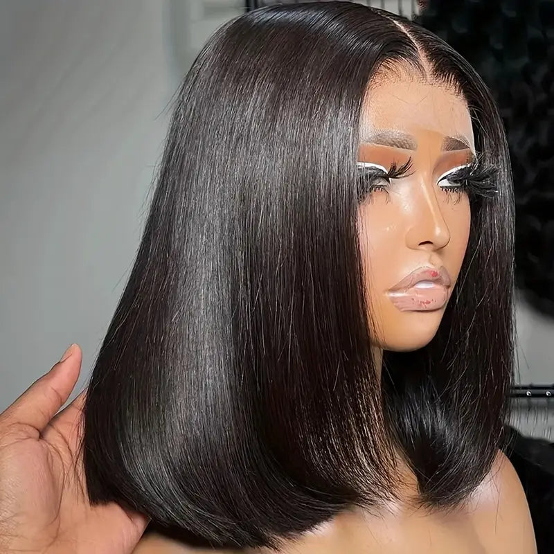 [ Halloween Deal - No Code Needed] Short Straight Bob Wigs 13x4 HD Lace Front Wigs Pre Plucked Glueless Human Hair Wig - AlloveHair
