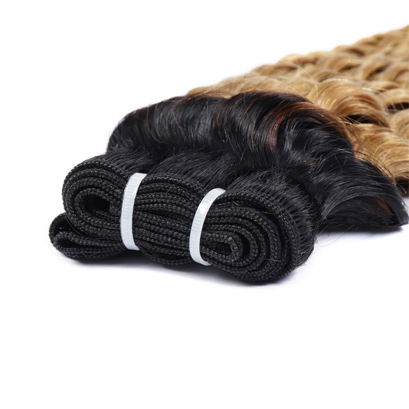 Allove Hair 3Pcs 1B/27# Ombre Deep Wave Human Hair Bundles For Woman - AlloveHair