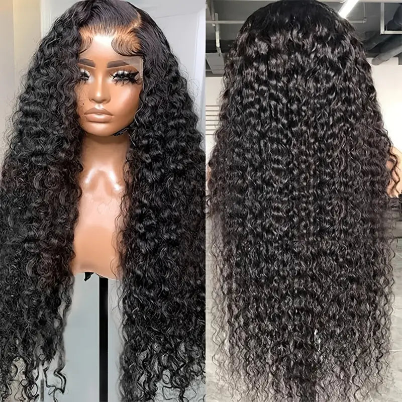 Pre Cut Lace Wig Deep Wave Human Hair 26 Inch 13x6 HD Lace Frontal Wigs for Women Deep Curly Glueless Wigs - AlloveHair