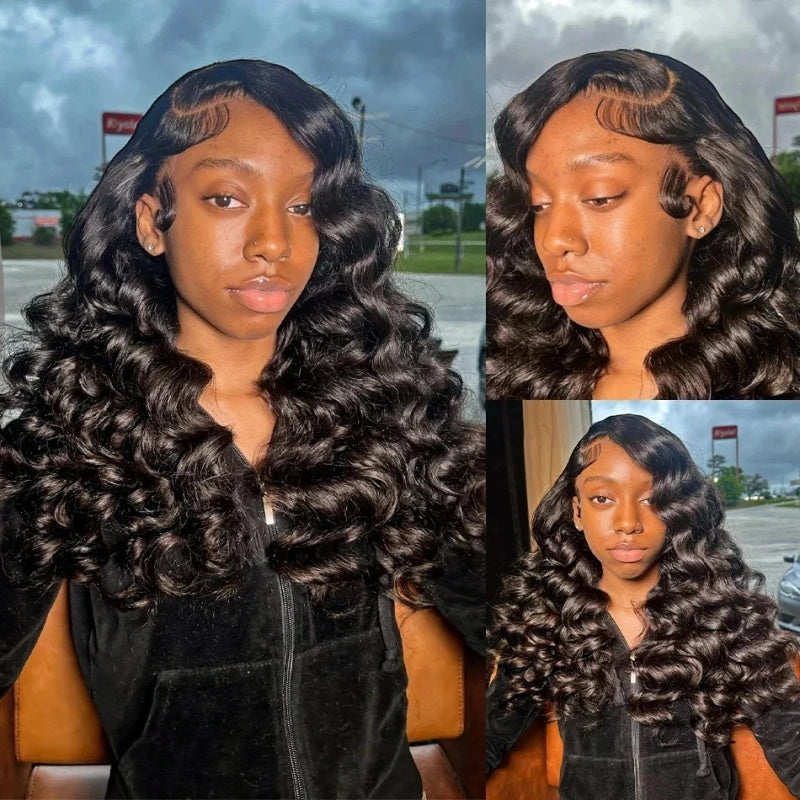 250% Density Real HD 13x6 Lace Frontal Wig 30 Inch Loose Deep Human Hair Wigs for Women - AlloveHair