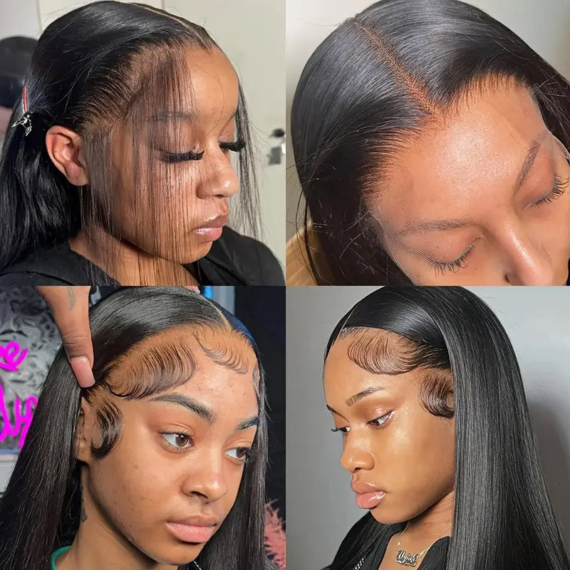 [30'' = $165.99 - No Code Needed] 13x6 HD Lace Front Wig Virgin Straight Human Hair Ready to Go Glueless Wig - AlloveHair
