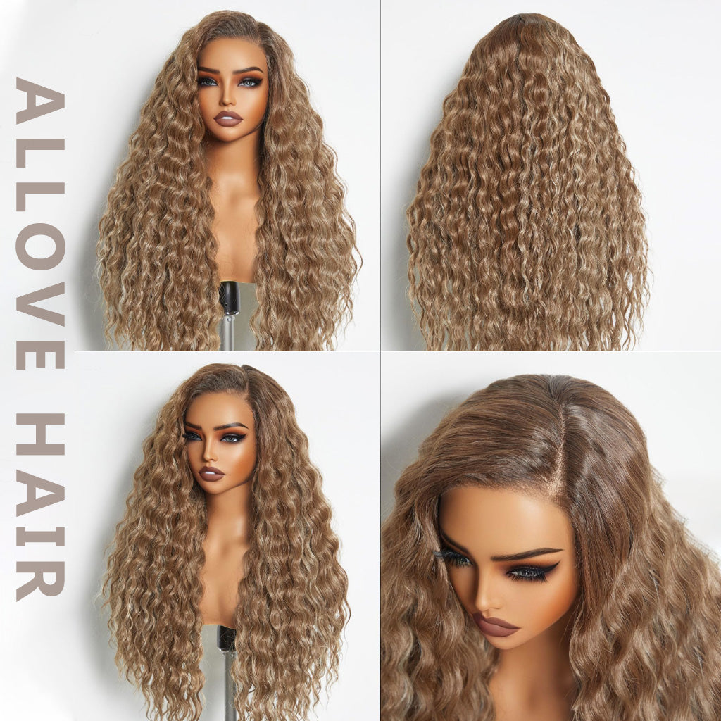 30 Inch Ombre Highlight Colored Deep Wave 13x4 13x6 HD Lace Front Wigs Pre-Plucked Glueless Wig - AlloveHair