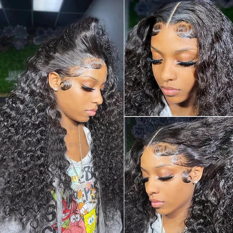 250% Density Water Wave 13x6 Full Lace Frontal Wig Pre-Everything Glueless Wig 30 Inch - AlloveHair