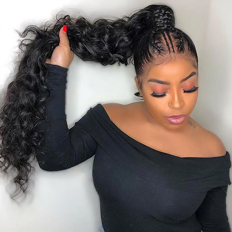 Loose Deep Wave Invisible-String Snug Fit 360 Lace Front Wigs Pre Plucked HD Lace Human Hair Crimped Wigs - AlloveHair