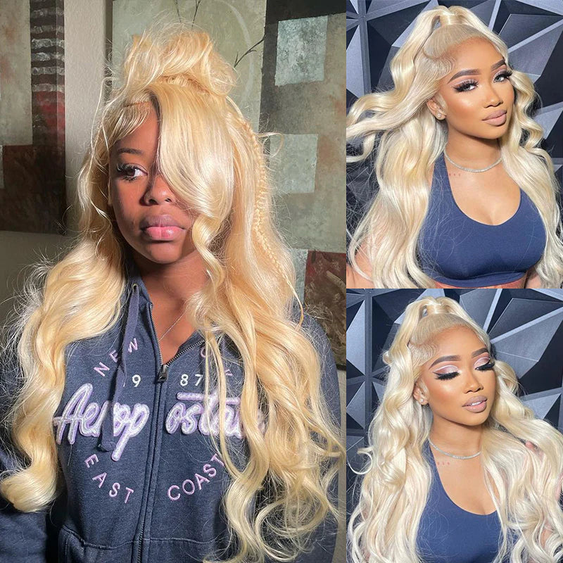 613 Blonde Body Wave Full Lace Wig | Glueless Install | 100% Human Hair | HD Undetectable Lace | Pre-Bleached & Pre-Plucked - AlloveHair