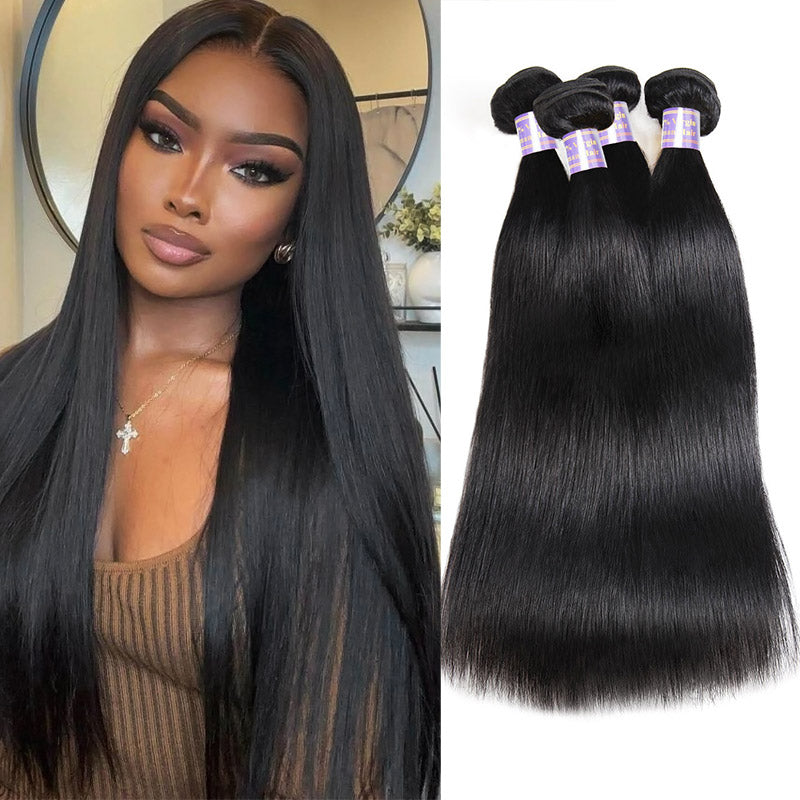 Allove Hair Indian Straight 4 Bundles Virgin Human Hair - AlloveHair