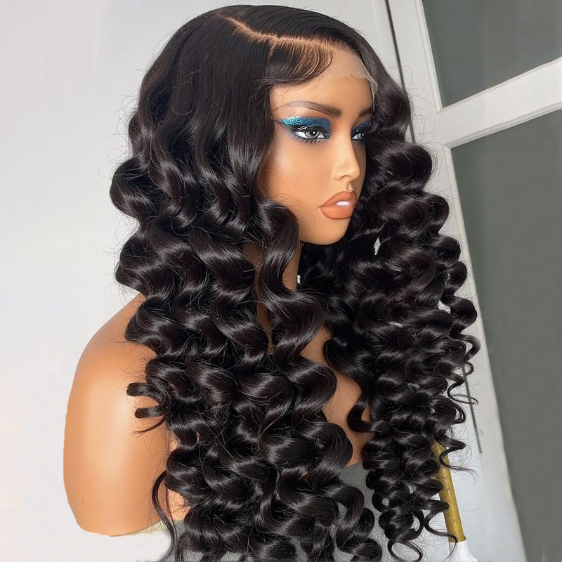 [50% OFF - No Code Needed] $99.99 for 24'' 5x5 Ready to Wear Loose Deep Wave Lace Front Wigs 180% Density - AlloveHair