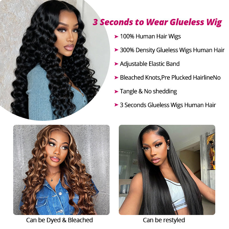 300% Density Luxury Loose Deep Wave Virgin Human Hair 13x4 Transparent HD Lace Front Wig Pre Plucked Hairline - AlloveHair