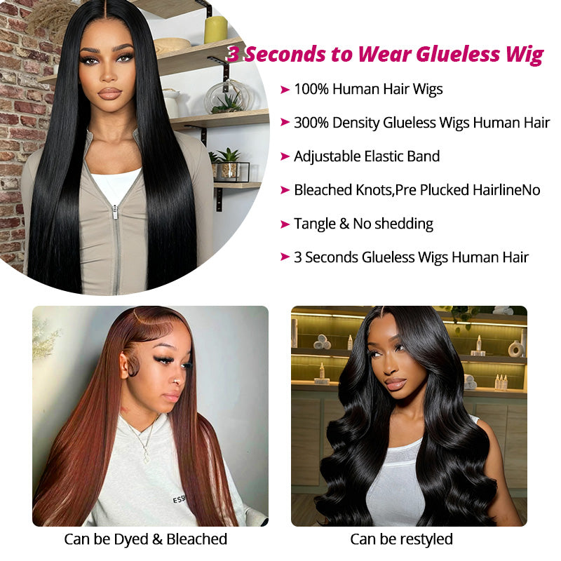 300% Density Silky Straight Ear-to-Ear 13x4 HD Full Lace Front Wig 100% Glueless All-Day Comfort Wig - AlloveHair