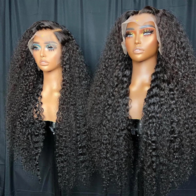 250% Density 13x6 Invisible HD Lace Front Wigs Deep Wave Human Hair Wig with Pre Plucked Hairline - AlloveHair