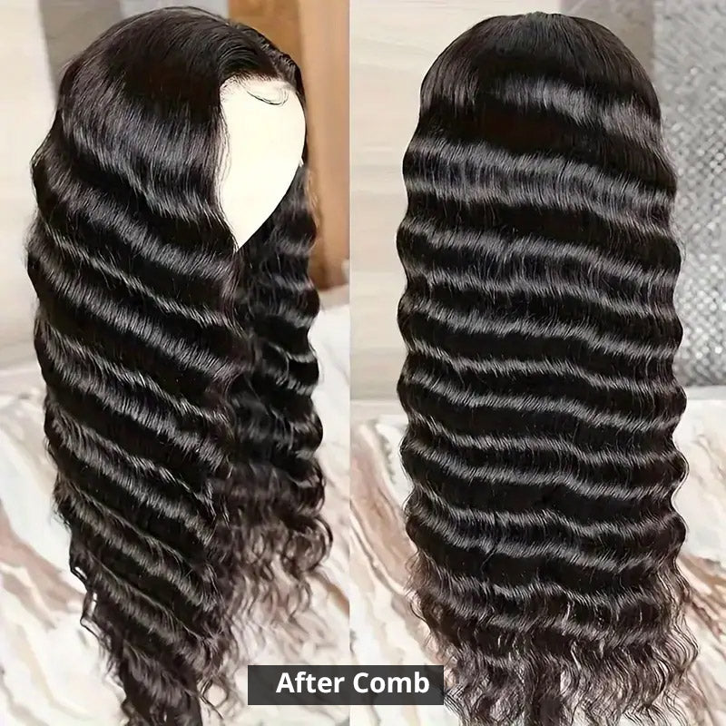 [30'' = $165.99 - No Code Needed] 13x6 Lace Front Wig with Bleached Knots Loose Deep Wave Human Hair Wigs Beginner Friendly - AlloveHair