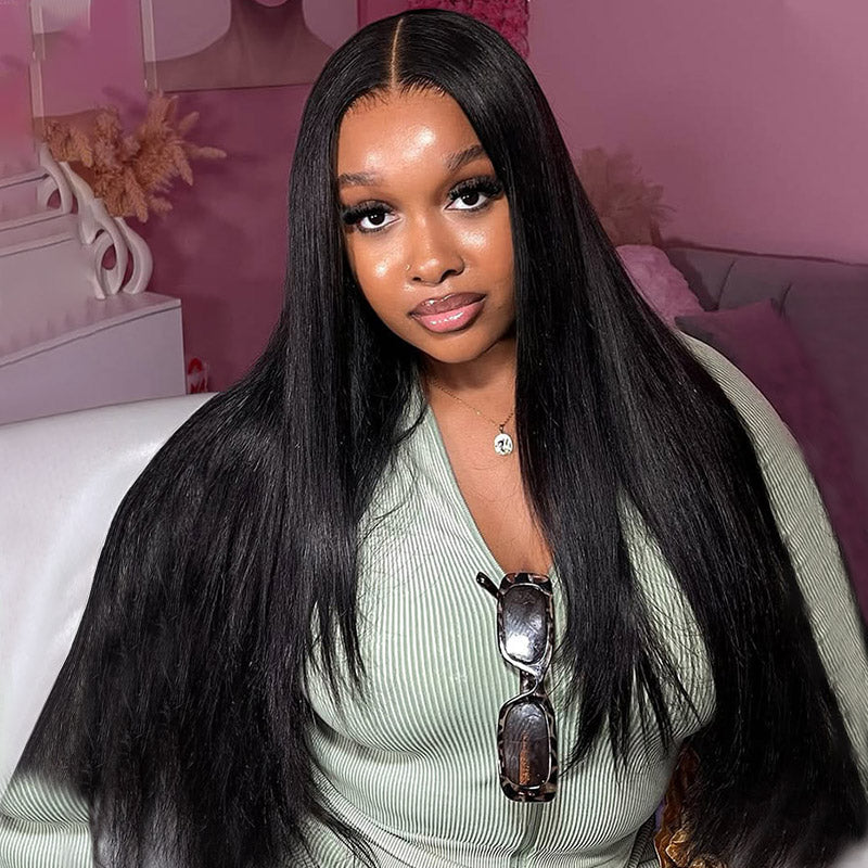 200% Density 5x5 Closure Wig Skin Melt HD Lace Straight Wig 100% Virgin Human Hair Wigs - AlloveHair