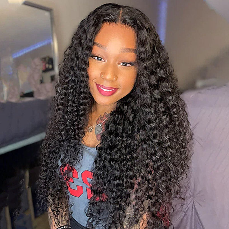 Water Wave 5x5 Closure Wigs 200% Density Thick Hair All Day Comfort Glueless Wig for Beginners - AlloveHair