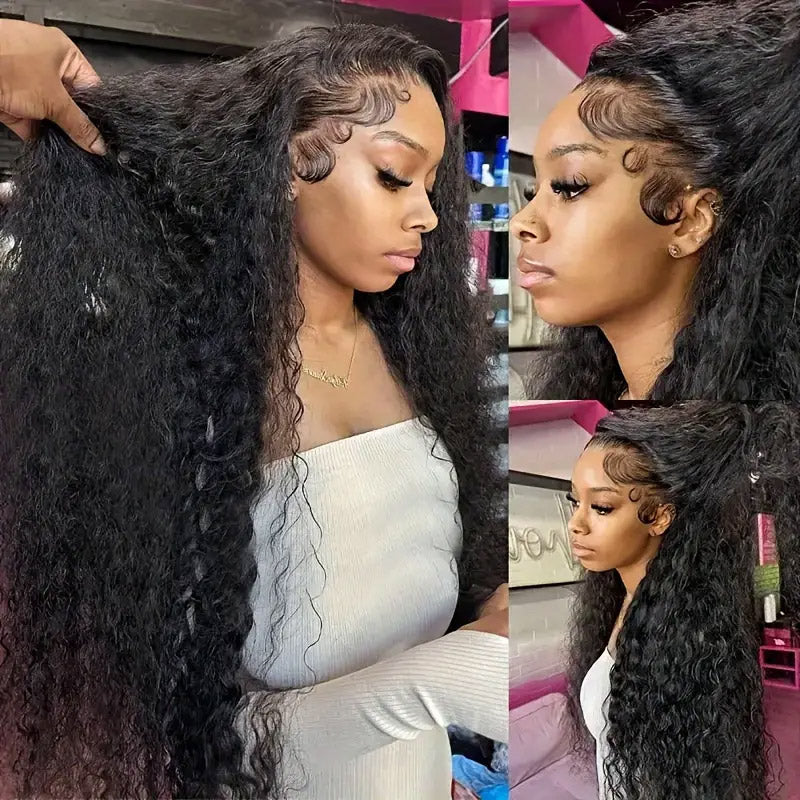 [30'' = $165.99 - No Code Needed] 13x6 Lace Front Wigs Glueless Human Hair Wigs Deep Wave Wig For Black Women - AlloveHair