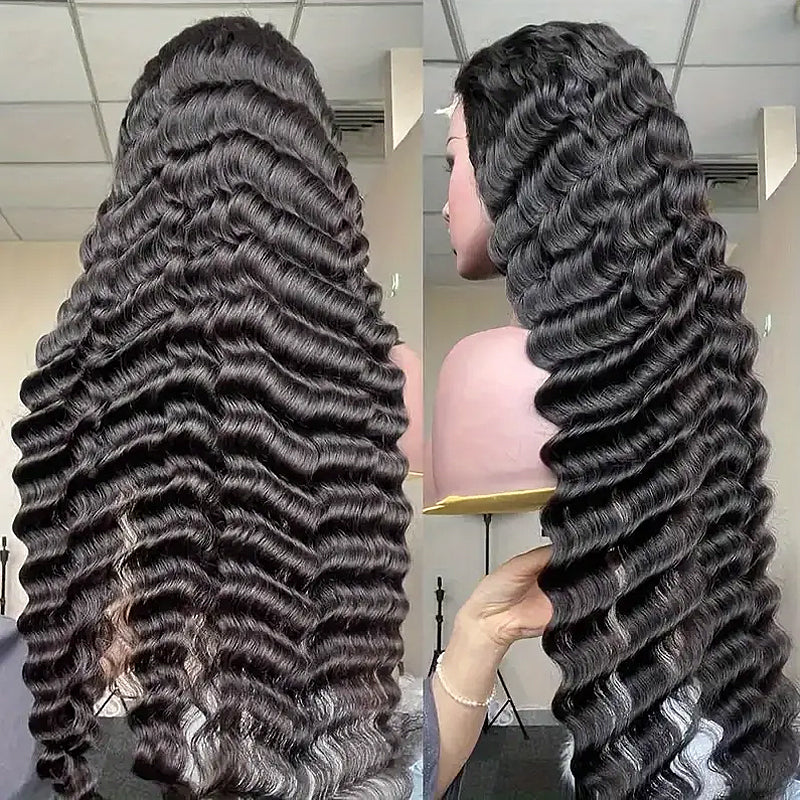 【THIN LACE】30 Inch 13x6 Lace Front Wigs Pre Plucked Loose Deep Wave Human Hair HD Lace Wigs - AlloveHair