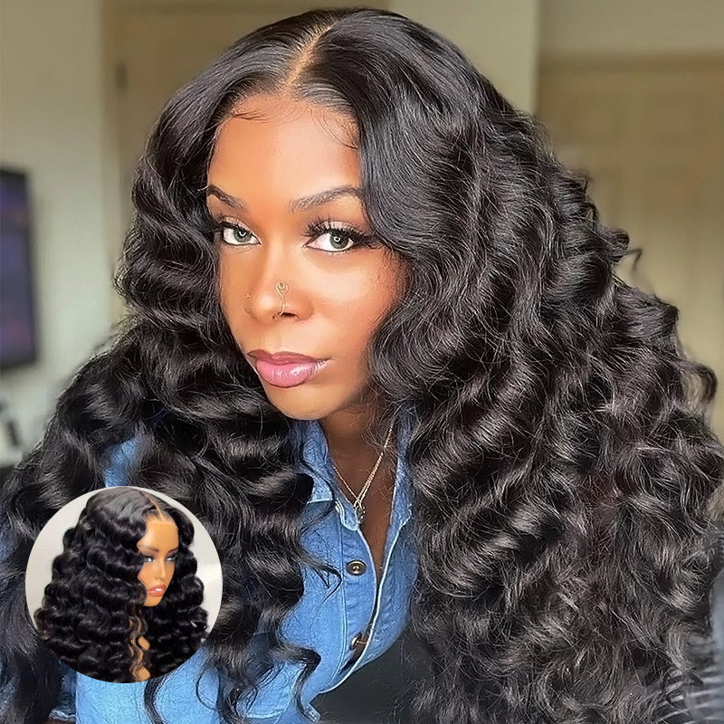Best 13x6 HD Lace Front Wig | 100% Real Glueless | Loose Deep Wave Brazilian Hair | No Adhesive Needed
