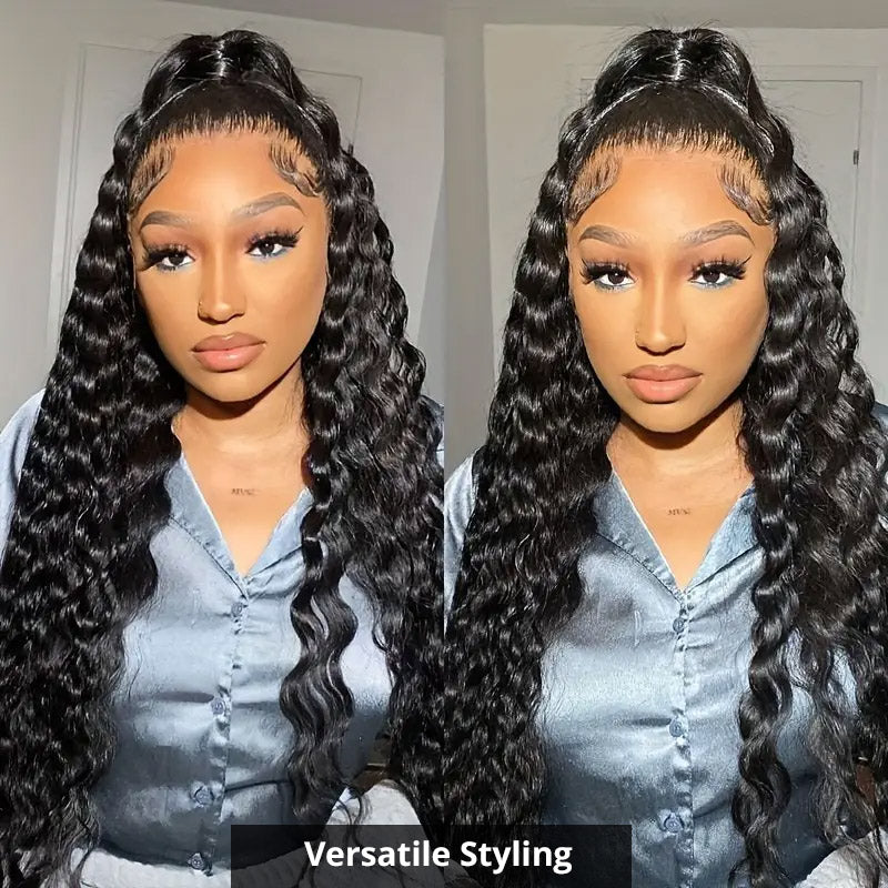 [30'' = $165.99 - No Code Needed] 13x6 Lace Front Wig with Bleached Knots Loose Deep Wave Human Hair Wigs Beginner Friendly - AlloveHair