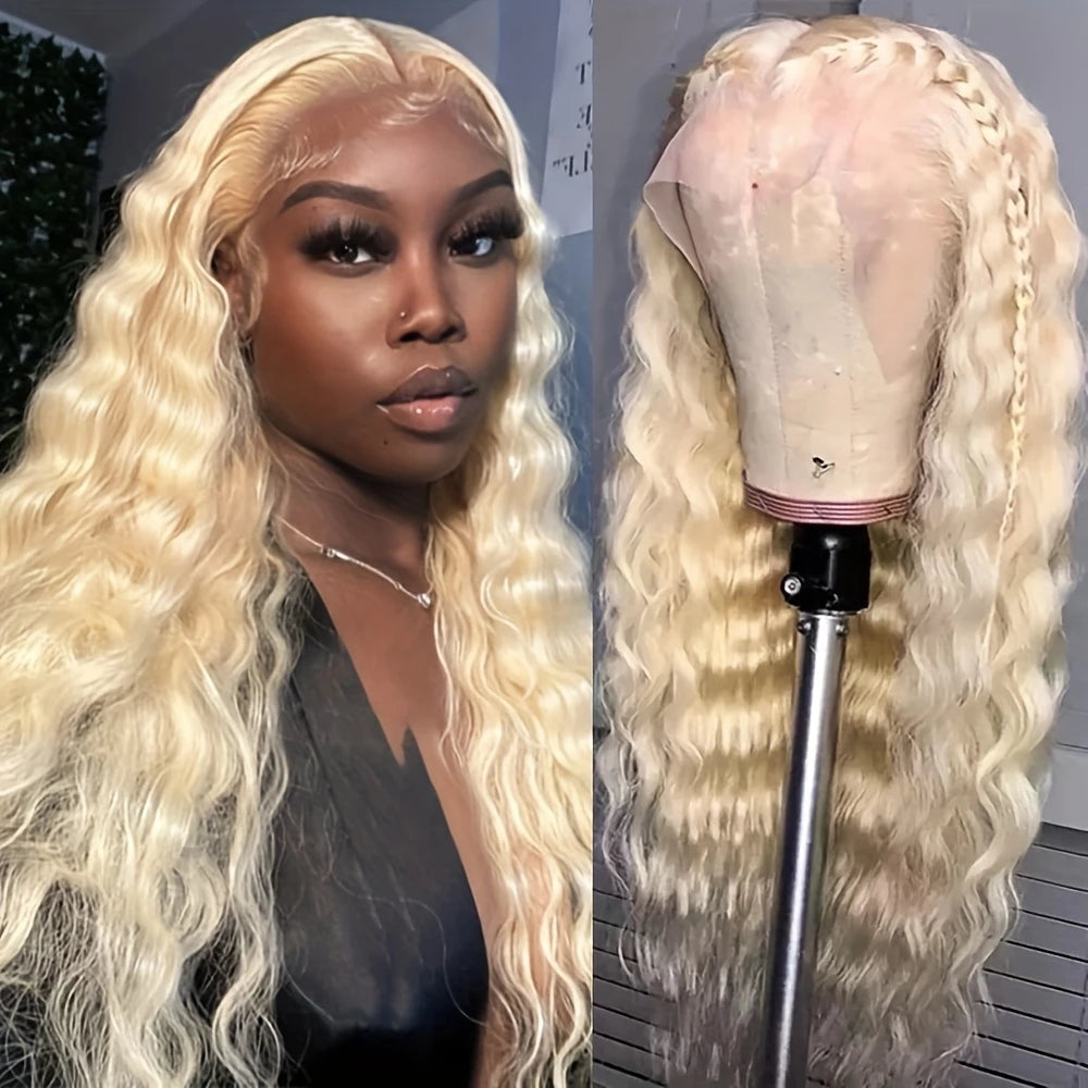 [ Lowest Price - No Code Needed] #613 Blonde 13x4/13x6 Full Lace Front Straight Hair / Body Wave Human Hair Wigs - AlloveHair