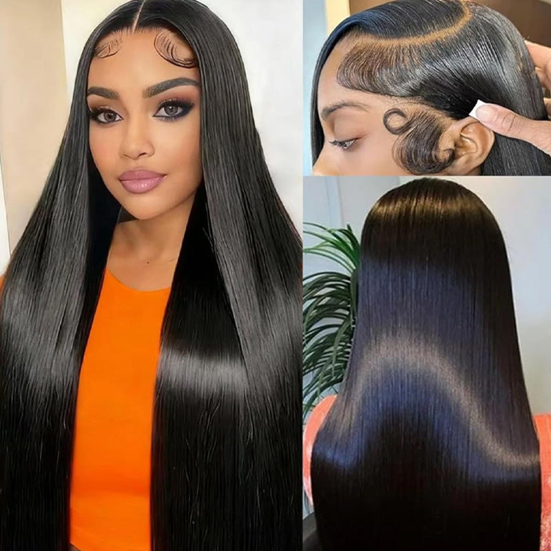 250% Density 32 Inch Long Straight Human Hair Wig 13x6 HD Lace Front Wigs Affordable Glueless Wigs - AlloveHair
