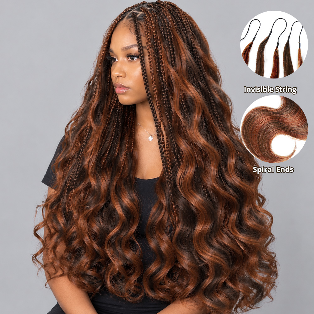 P4/30 Highlight Brown Body Wave Crochet Human Hair for Miracle Knots Pre-Separated Feather Crochet 100% Human Hair Extensions