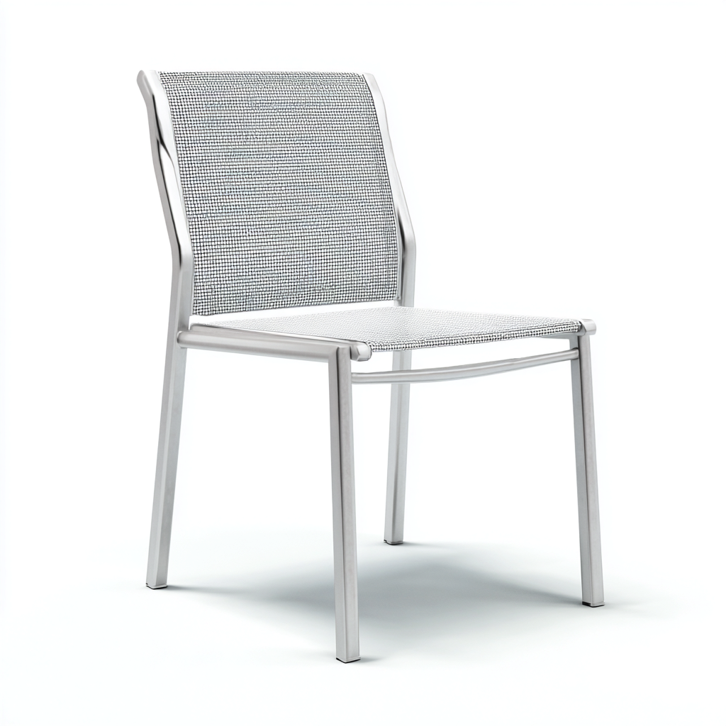 Sedia da giardino in alluminio e textilene 55x58x88 cm - argento - design moderno traspirante per esterni-Lilaihaus