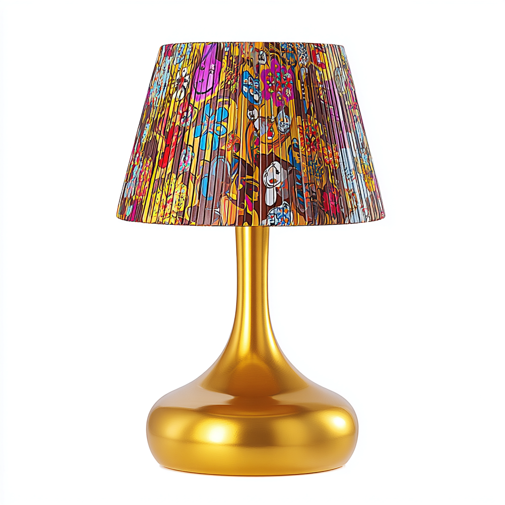 Lampada da tavolo metallo 24x24x38 cm - Oro Multicolore - Per soggiorno - Design artistico-Lilaihaus