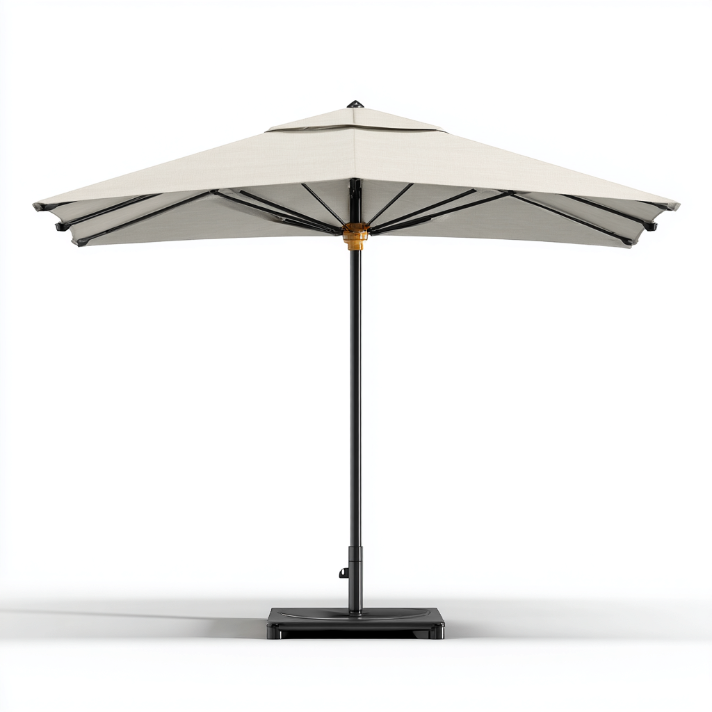 Ombrellone da giardino in tessuto 310x310x265 cm - beige - stile moderno per giardino e terrazza-Lilaihaus